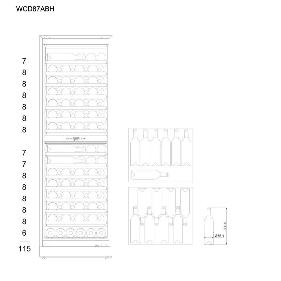 Wine refrigerator 115 bottles mQuvée WineCave 187 Anthracite Black