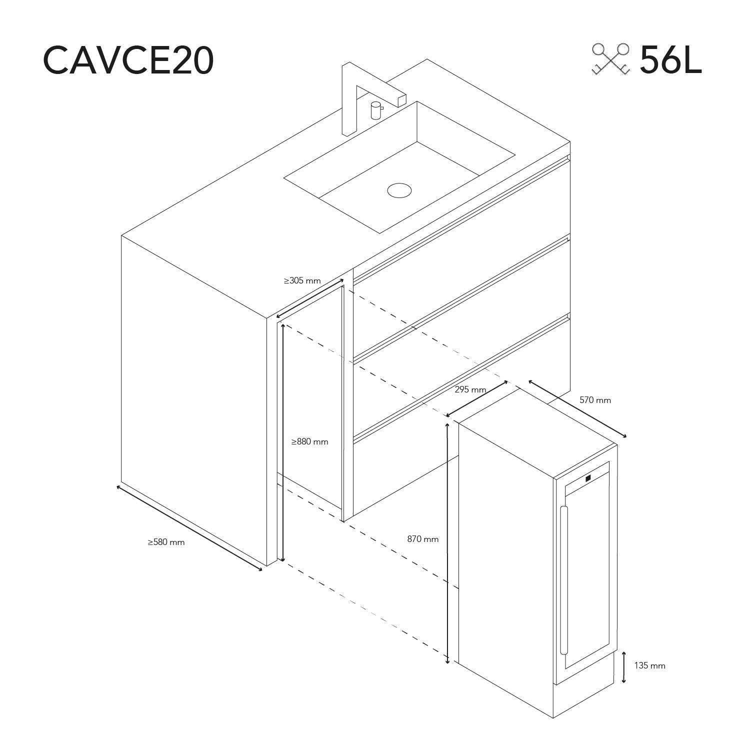Weinkühlschrank 20 Flaschen Les Petits Champs CAVCE20