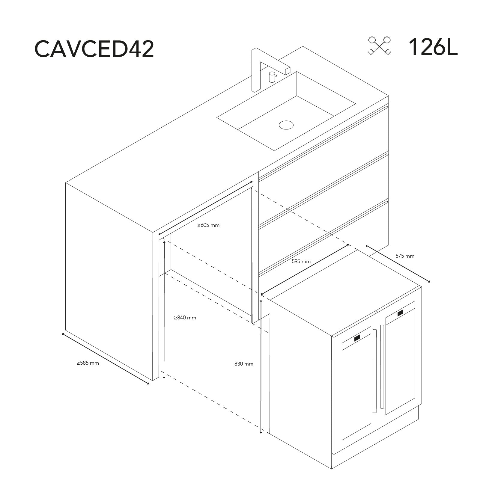 Wine refrigerator 42 bottles Les Petits Champs CAVCED42