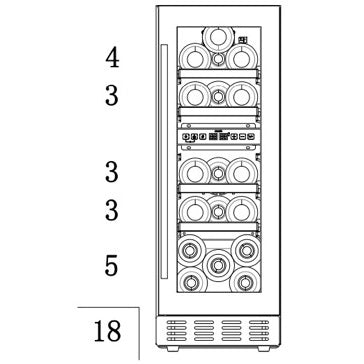 Weinkühlschrank 18 Flaschen Arctic Collection 30D Black