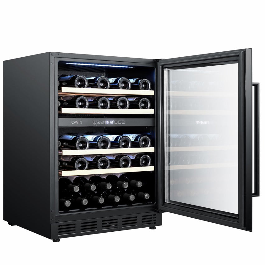 Weinkühlschrank 46 Flaschen Arctic Collection 60D Fullglass Black