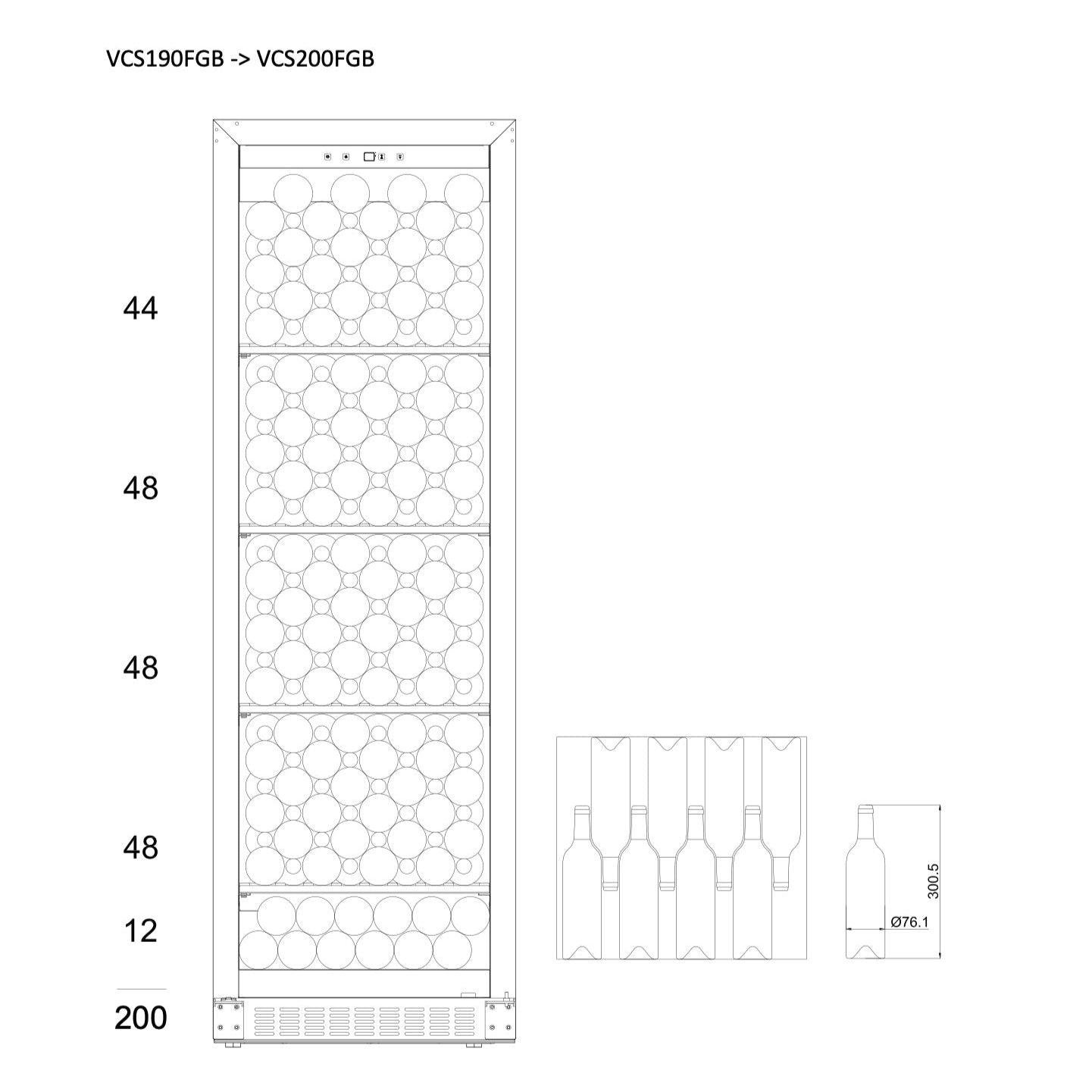 Weinklimaschrank 200 Flaschen mQuvée Velvet 125 Glass