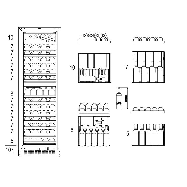 Weinkühlschrank 109 Flaschen mQuvée WineCave Infinite 187D Push-Pull