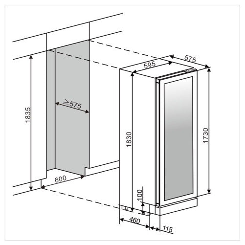 Weinkühlschrank 115 Flaschen WineCave Exclusive 187 Stainless