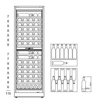 Weinkühlschrank 115 Flaschen WineCave Exclusive 187 Stainless