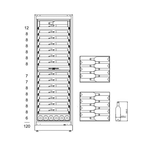 Weinkühlschrank 118 Flaschen WineCave 187 Anthracite Black Label View
