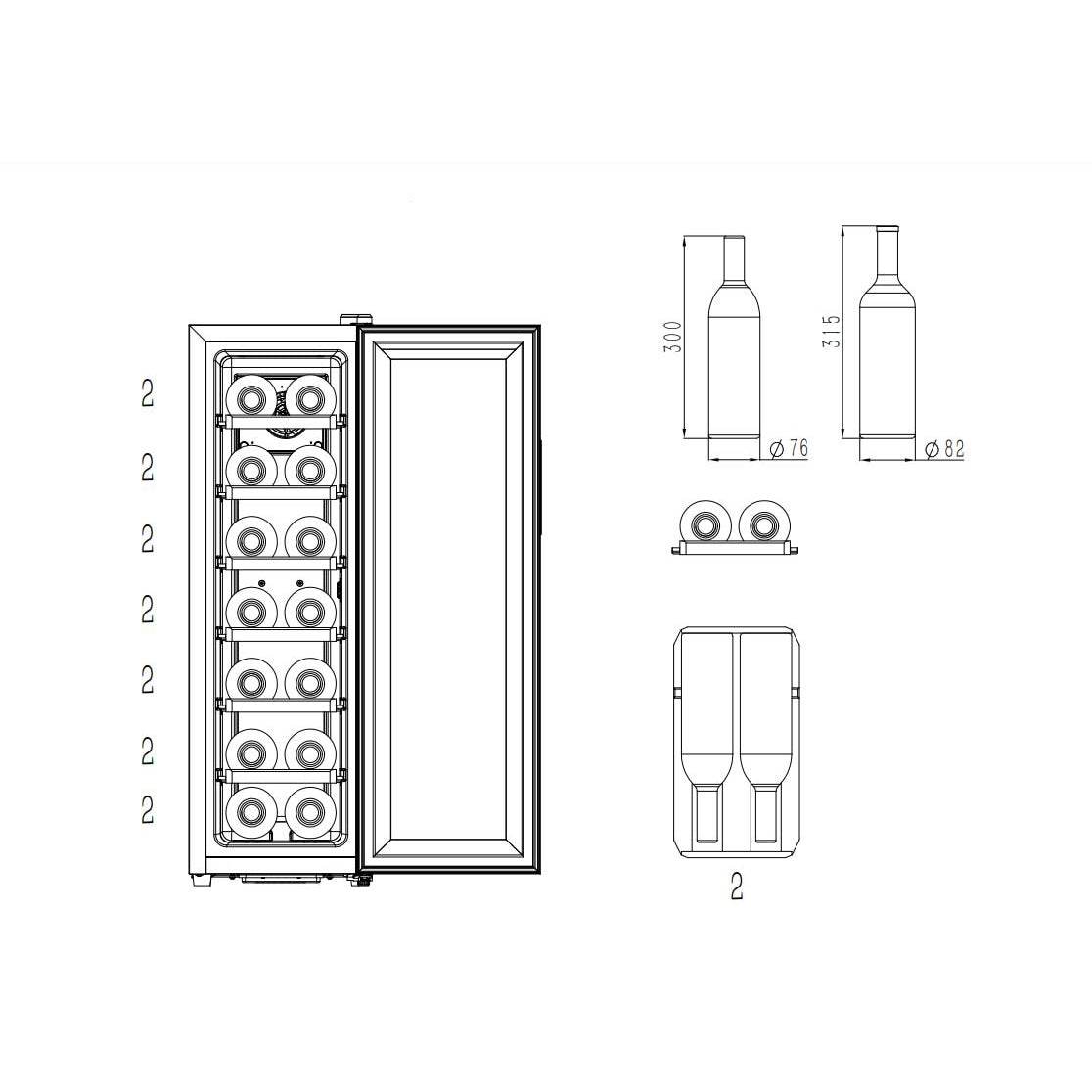 Weinkühlschrank 14 Flaschen Northern Collection 14 Black