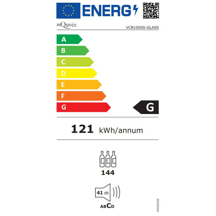 Wine climate cabinet 142 bottles mQuvée Velvet 100 Glass
