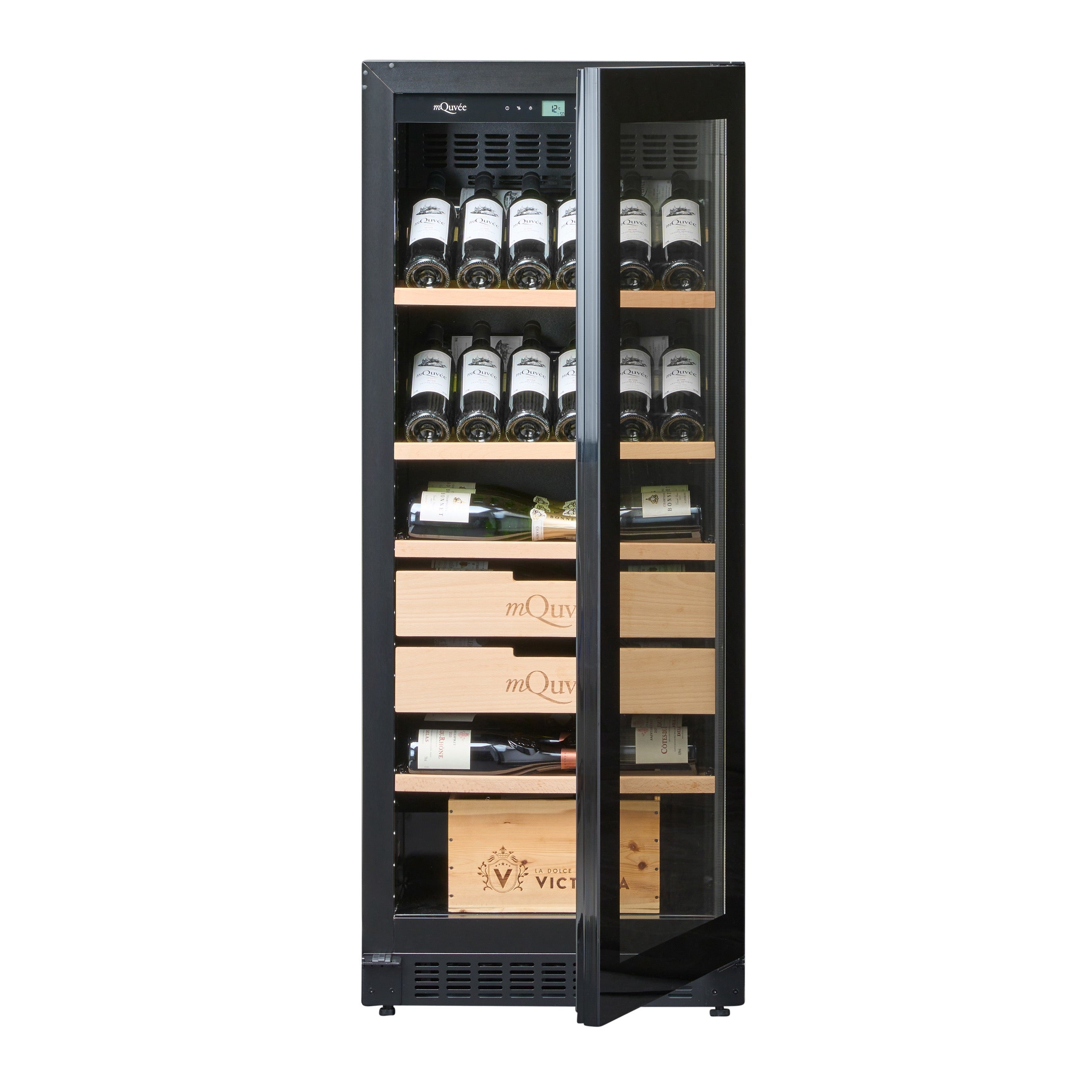 Wine climate cabinet 142 bottles mQuvée Velvet 100 Glass