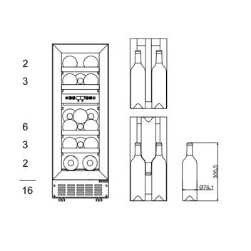 Weinkühlschrank 16 Flaschen WineCave 700 30D Anthracite Black