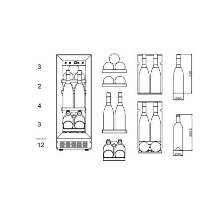 Weinkühlschrank 16 Flaschen WineCave 700 30S Anthracite Black Champagne