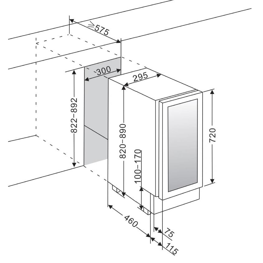 Weinkühlschrank 16 Flaschen WineCave 720 30D Powder White