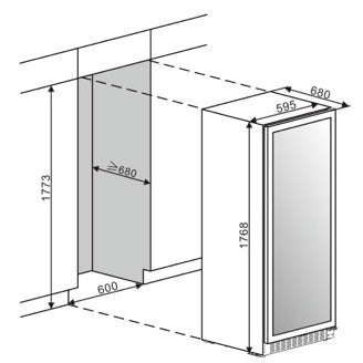 Weinkühlschrank 215 Flaschen WineStore 215 Full Glass Black