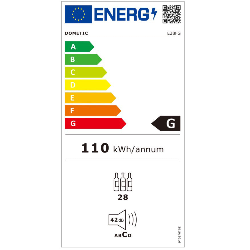 Weinkühlschrank 28 Flaschen E28FG energy label