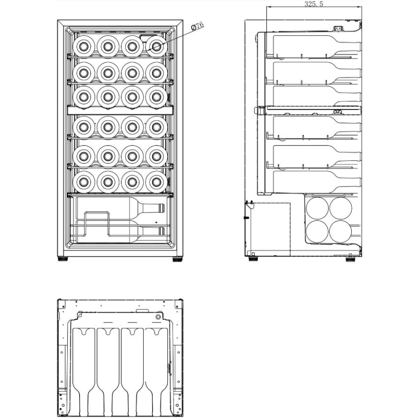 Weinkühlschrank 28 Flaschen Northern Collection 28 Black