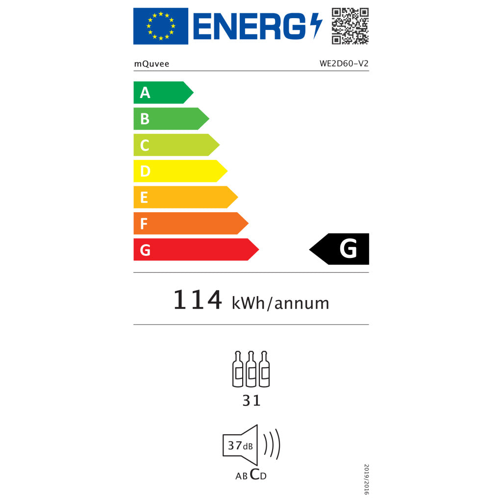 Wine refrigerator 31 bottles mQuvée WineCave 60D2 Anthracite Black