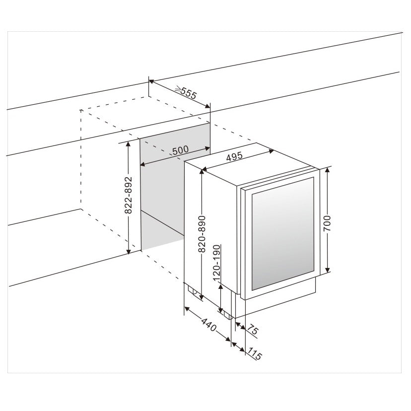 Weinkühlschrank 39 Flaschen mQuvée WineCave 700 50D All Black