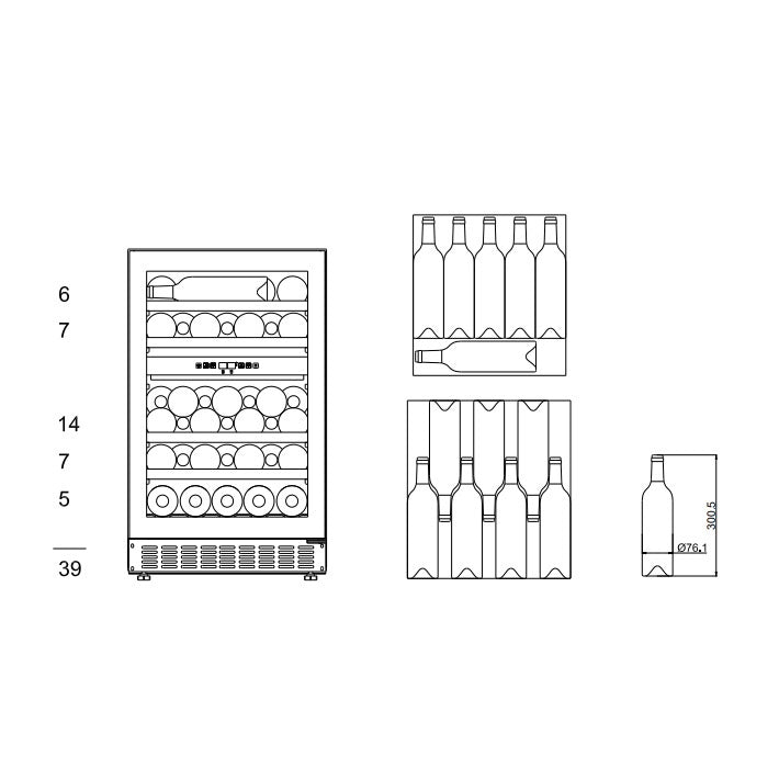 Weinkühlschrank 39 Flaschen mQuvée WineCave 700 50D All Black
