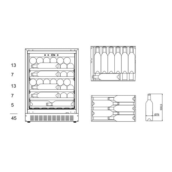 Weinkühlschrank 44 Flaschen WineStore 78