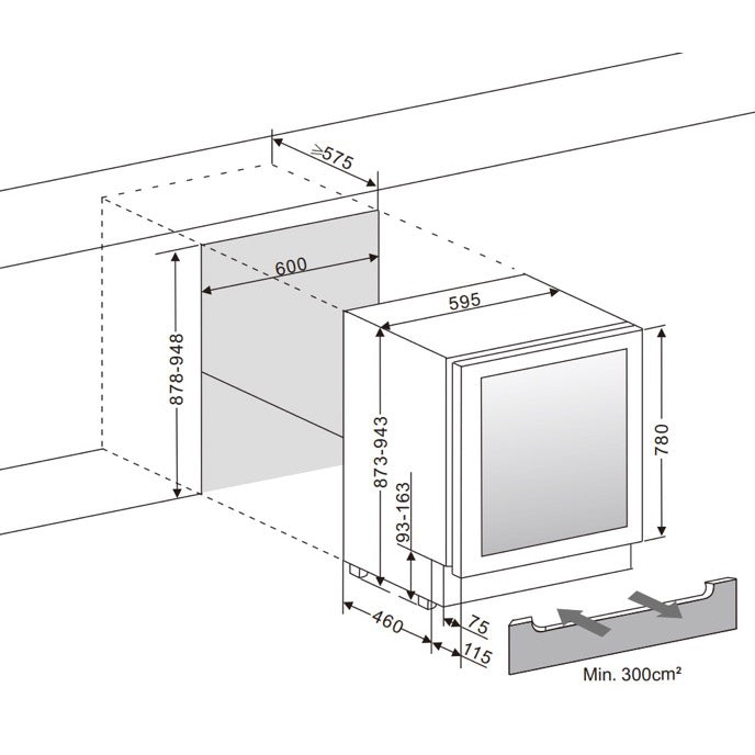 Weinkühlschrank 45 Flaschen WineCave 780 60D Stainless