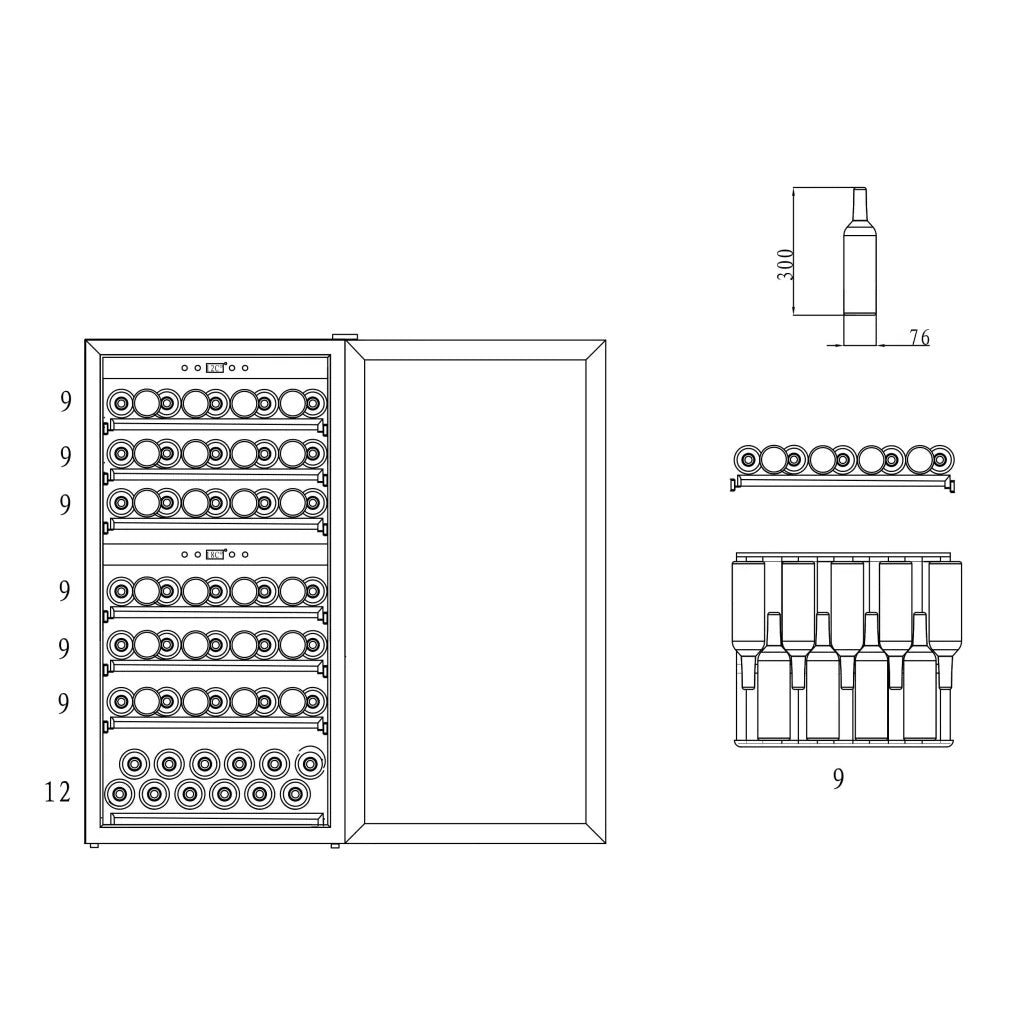 Weinkühlschrank 66 Flaschen WineExpert 66 Stainless