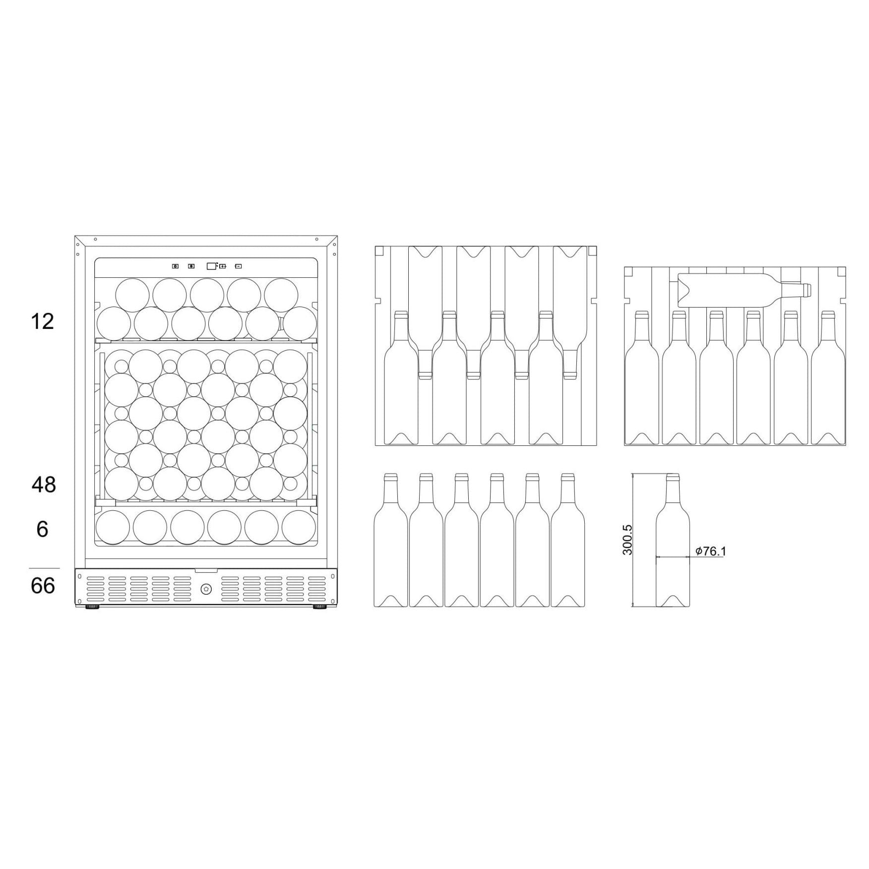 Weinkühlschrank 66 Flaschen WineStore 82 Anthracite Black