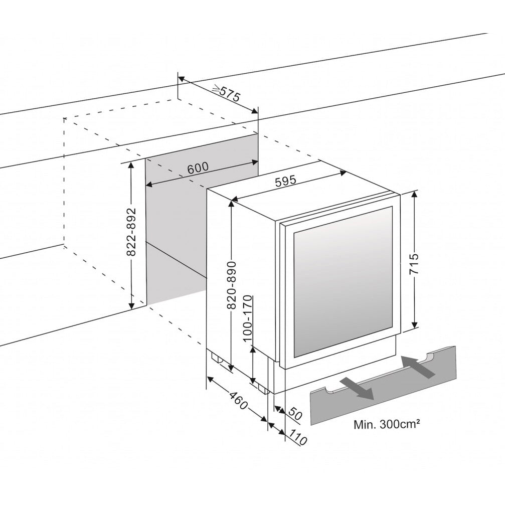Weinkühlschrank 66 Flaschen WineStore 82 Anthracite Black