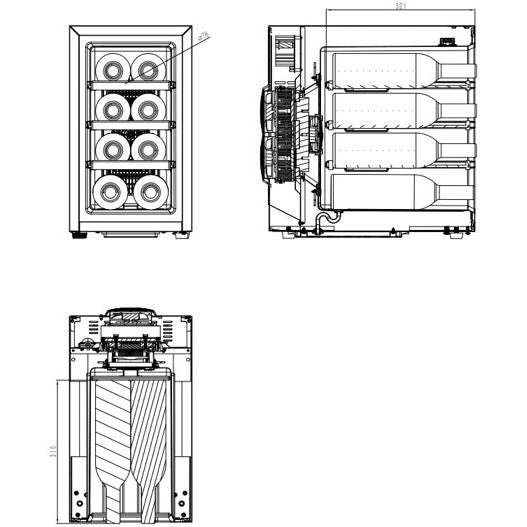 Weinkühlschrank 8 Flaschen Northern Collection 8 Black