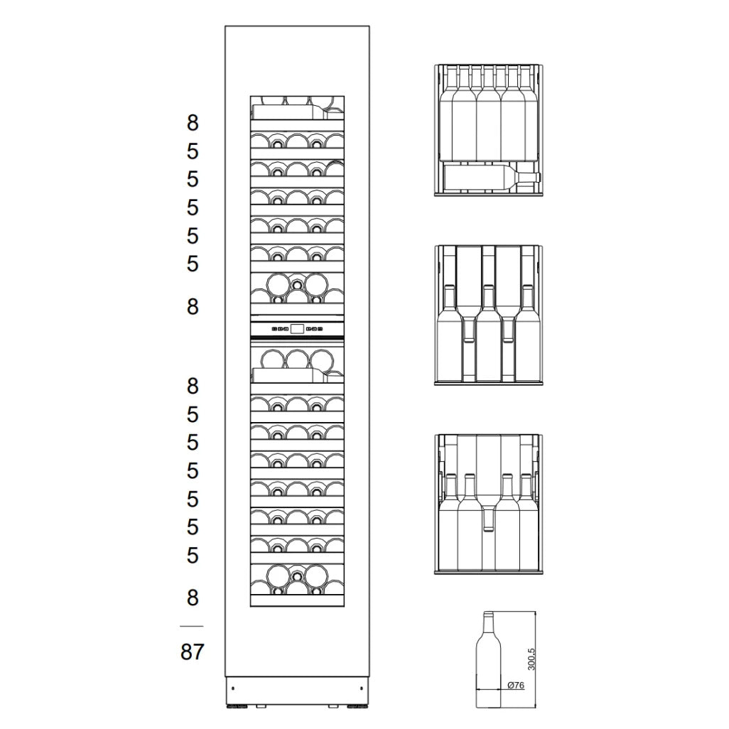 Weinkühlschrank 87 Flaschen Edge 45D Stainless
