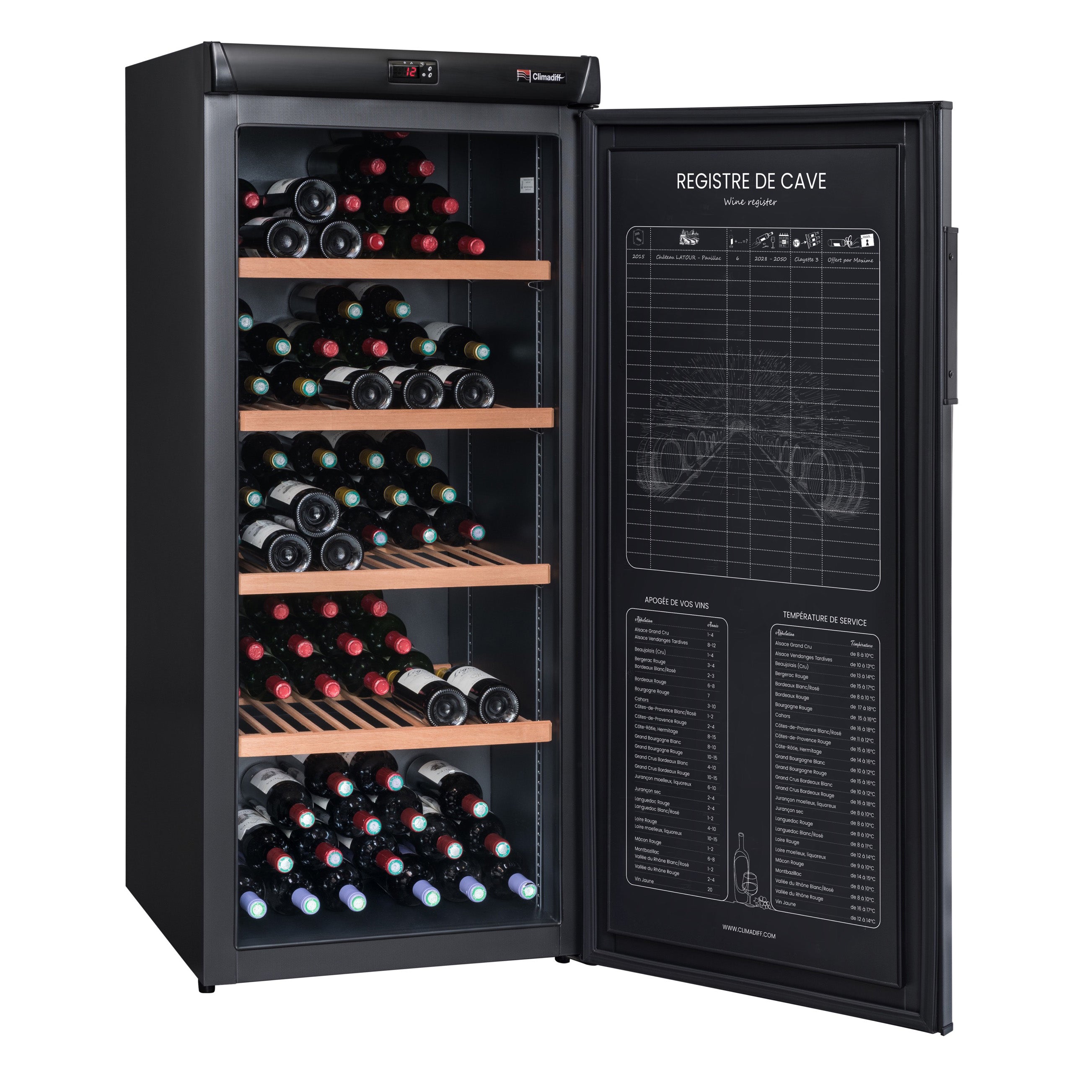 Wine refrigerator 180 bottles Climadiff RESERVE 185