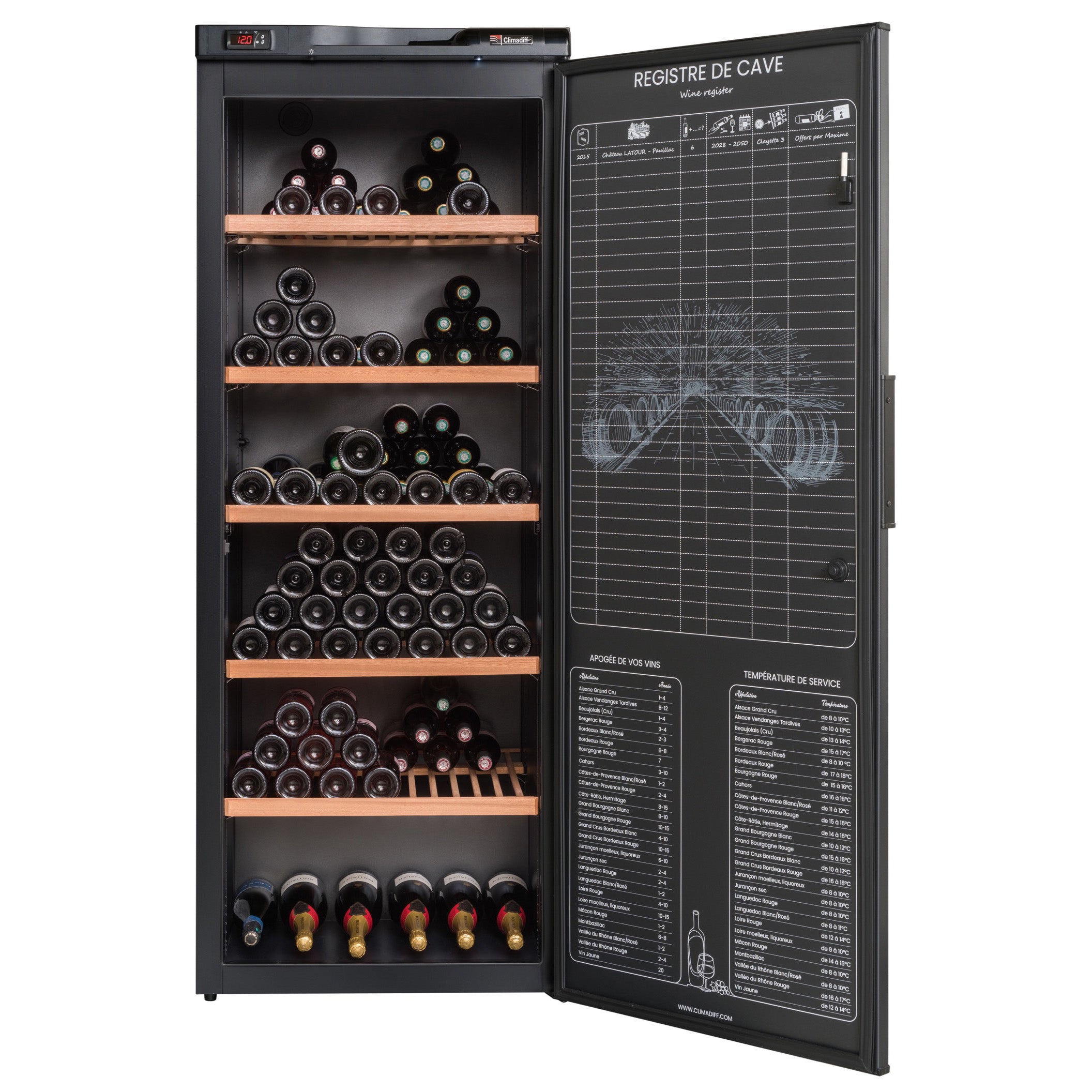 Wine refrigerator 294 bottles Climadiff RESERVE 300XL