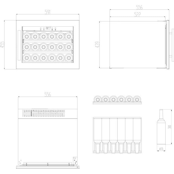 Weinkühlschrank 18 Flaschen Scandinavian Collection 18 Black