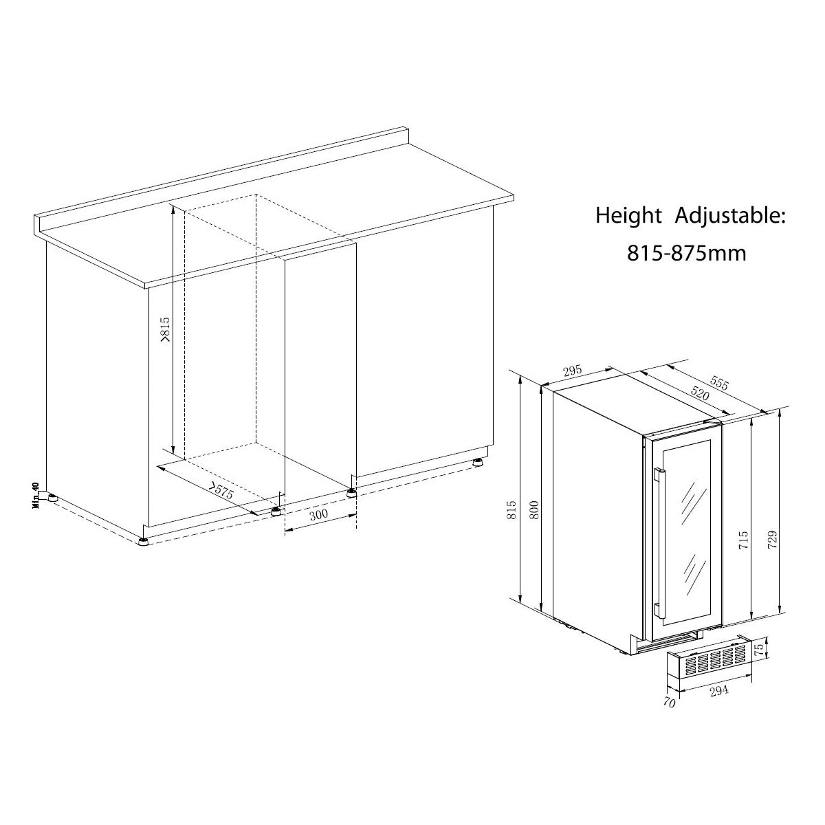 Weinkühlschrank 18 Flaschen La Sommelière LSBU18DZ