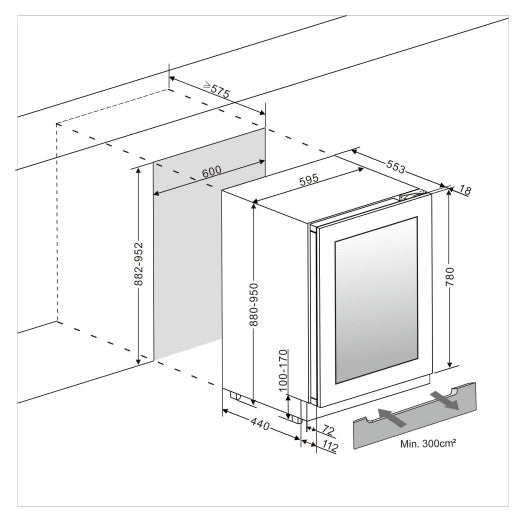 Weinkühlschrank 45 Flaschen WineCave 780 60D Panel Ready