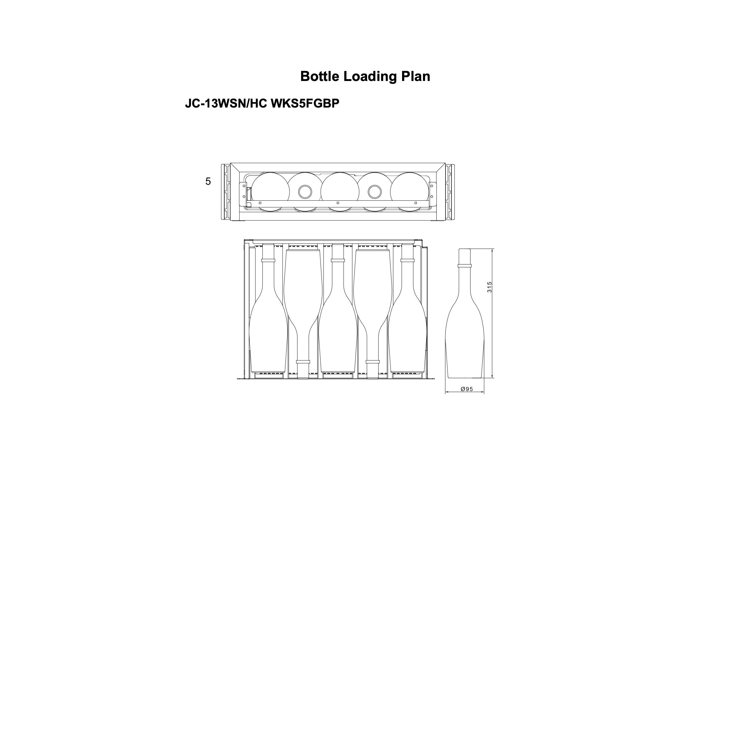 Built-in wine cooler WineKeeper Exclusive 5S Fullglass Black Push-Pull