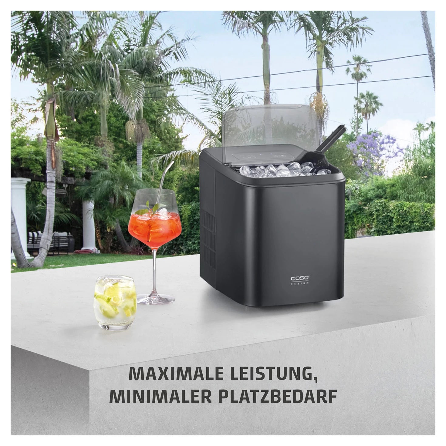 Eiswürfelbereiter CASO Design Clear Ice Advanced im Außenbereich