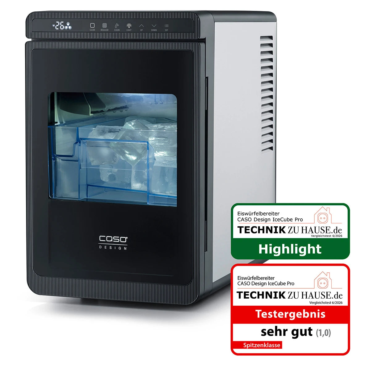 Eiswürfelbereiter CASO Design IceCube Pro mit beleuchtetem Innenraum