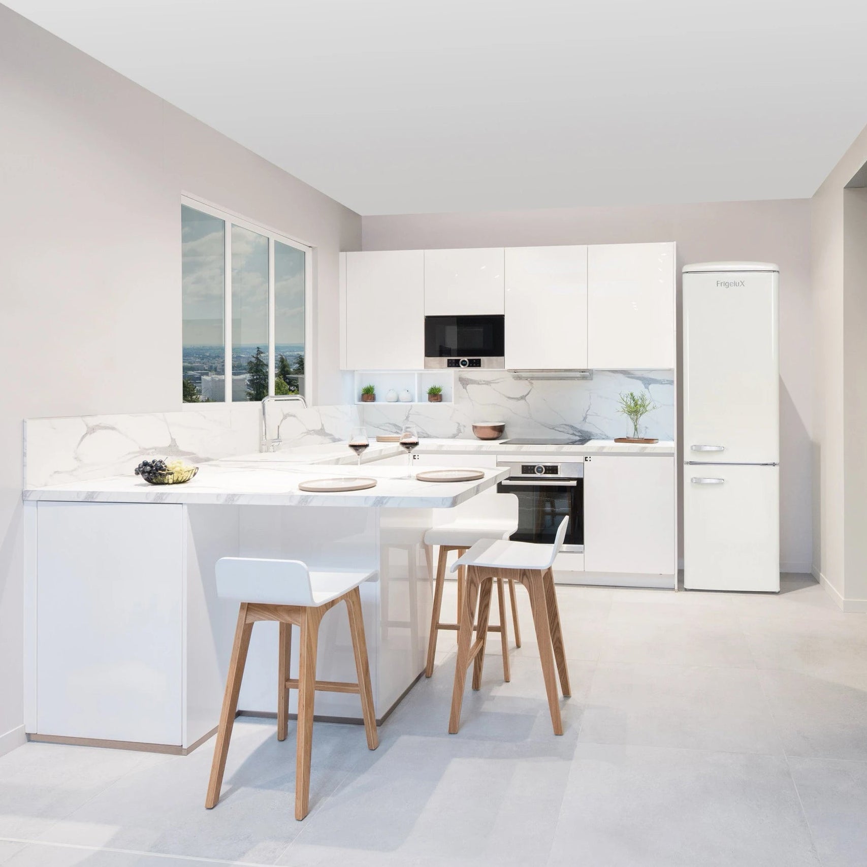 Retro Kühl-Gefrierkombination Frigelux CB255RCA++ creme