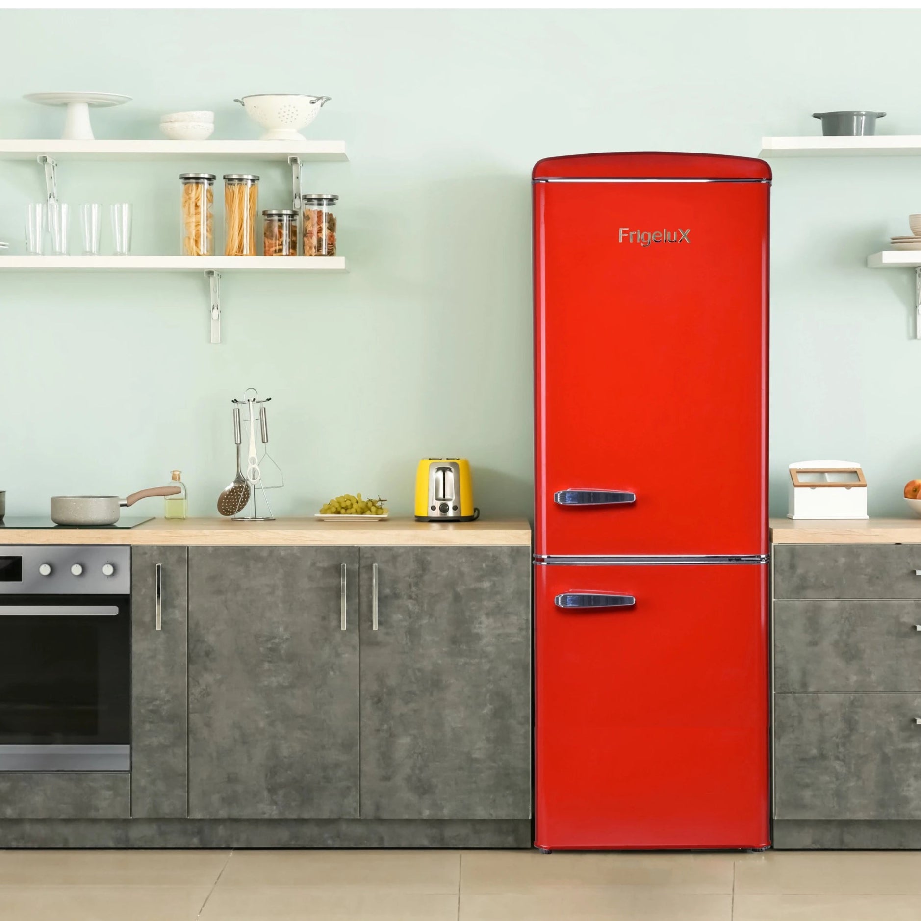 Retro Kühl-Gefrierkombination Frigelux CB255RRA++ rot
