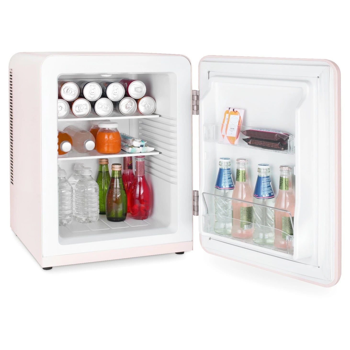 H.Koenig TOAD6 Retro Mini Kühlschrank mit sichtbarem Innenraum und Türablagen