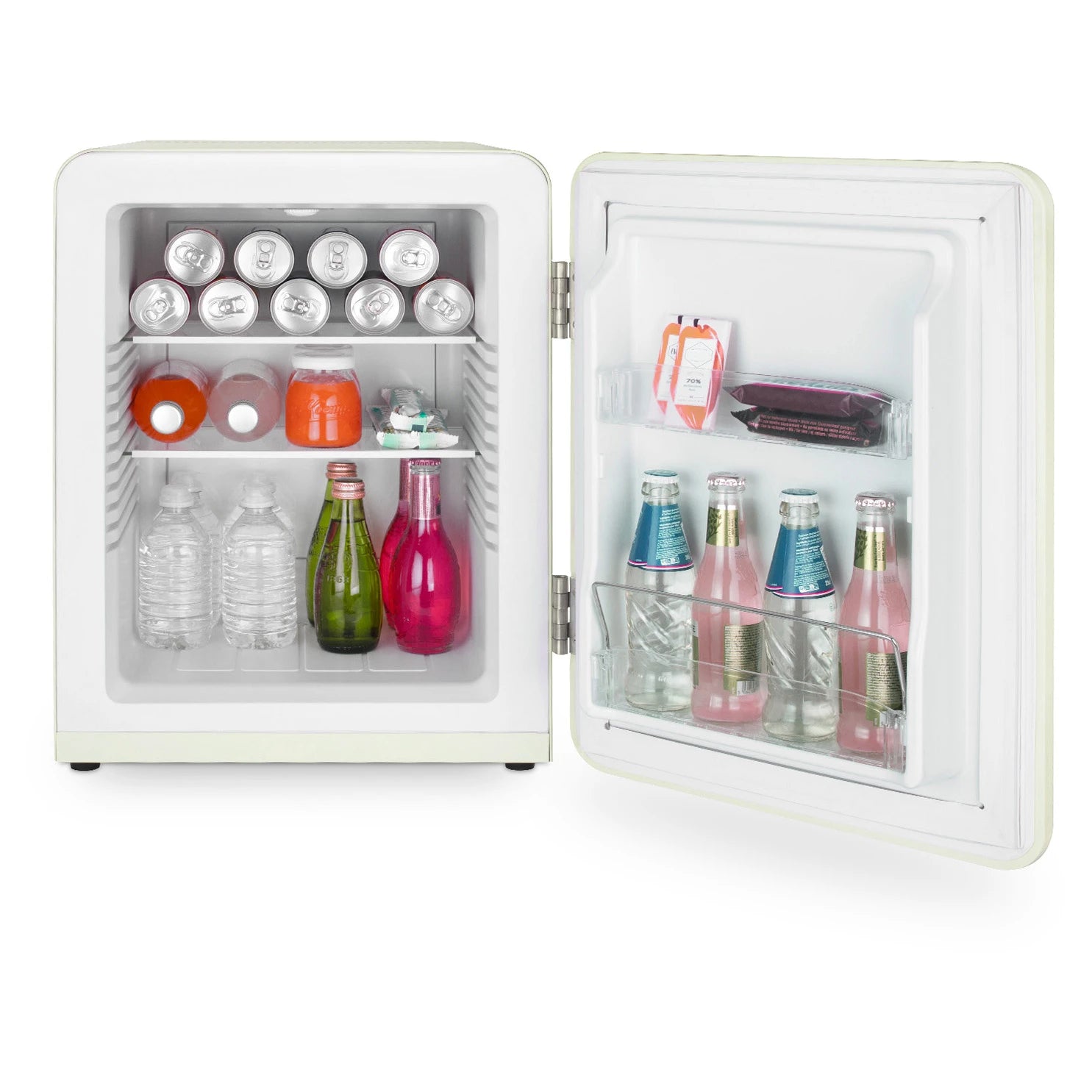 H.Koenig TOAD7 Mini Kühlschrank in Grün mit Türfächern und kompaktem Innenraum