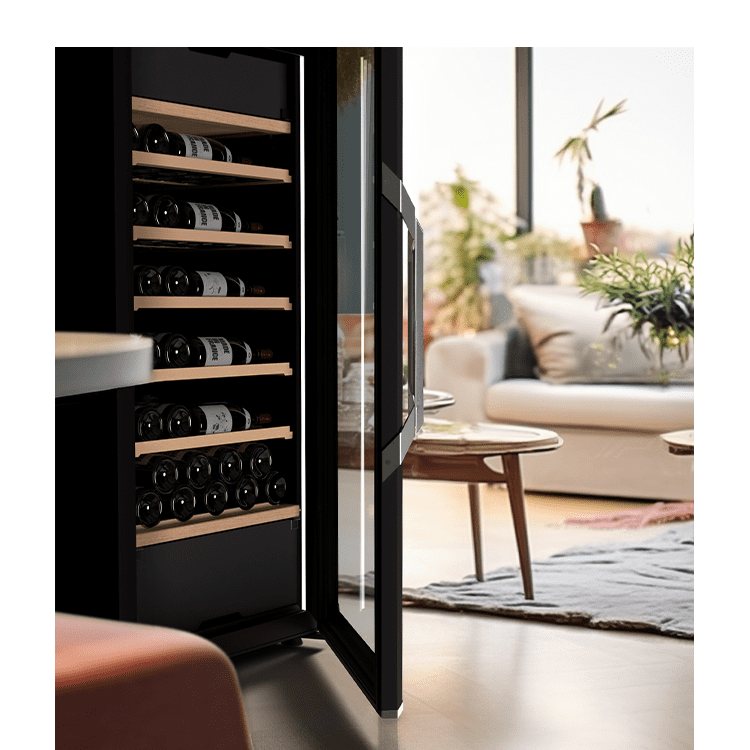 Weinkühlschrank 126 Flaschen Goguette 3 Zonen Schwarz