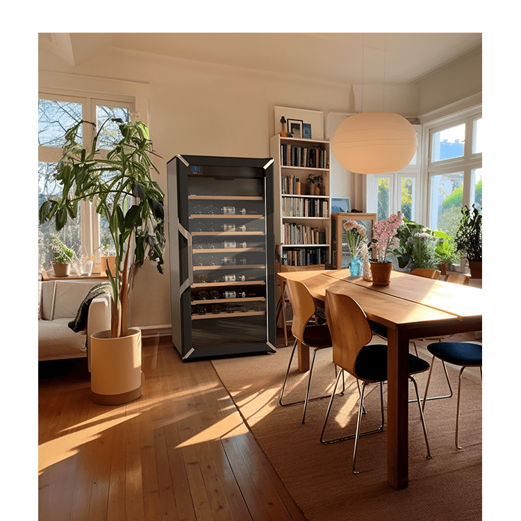 Weinkühlschrank 126 Flaschen Goguette 3 Zonen Schwarz