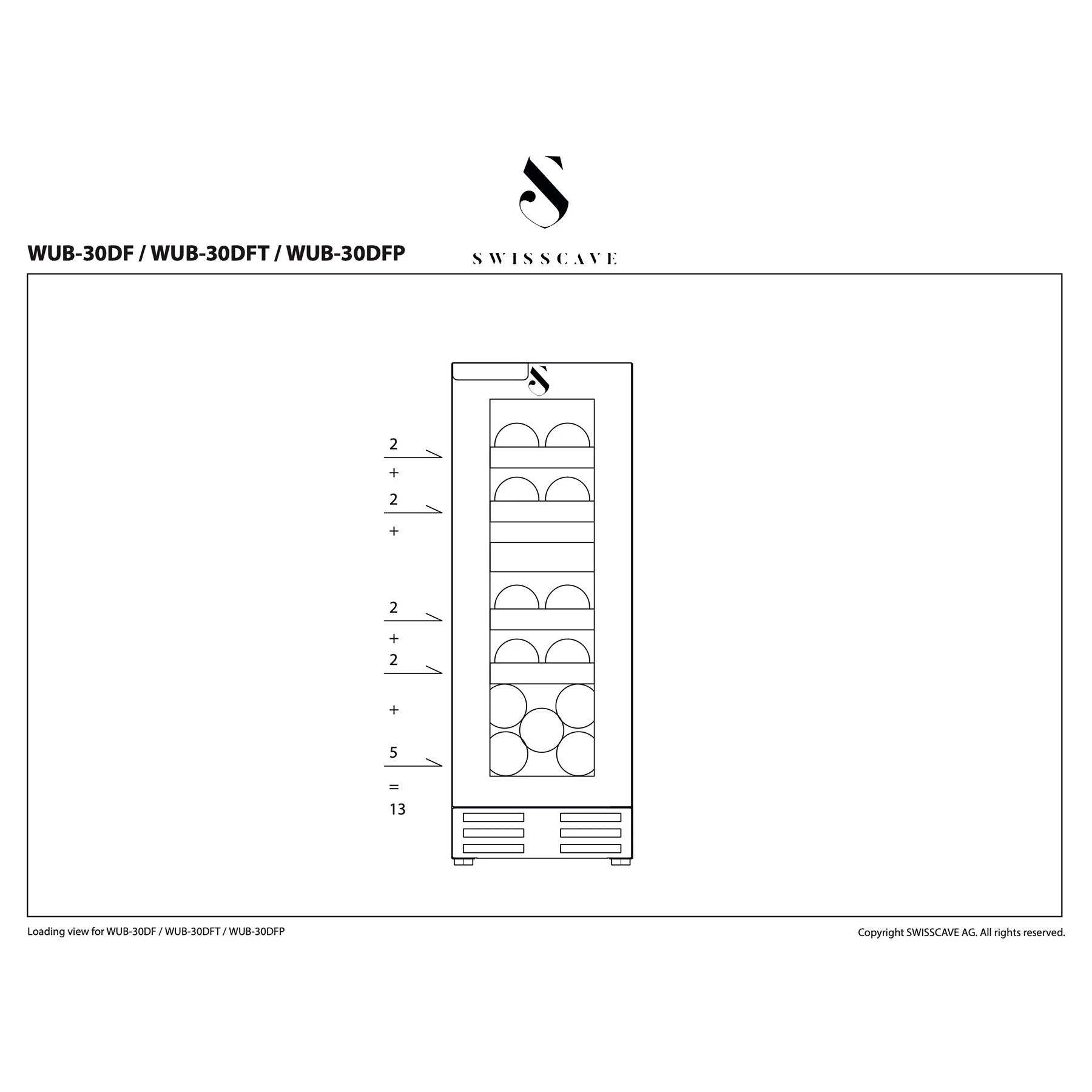Weinkühlschrank 13 Flaschen Swisscave WUB-30DF