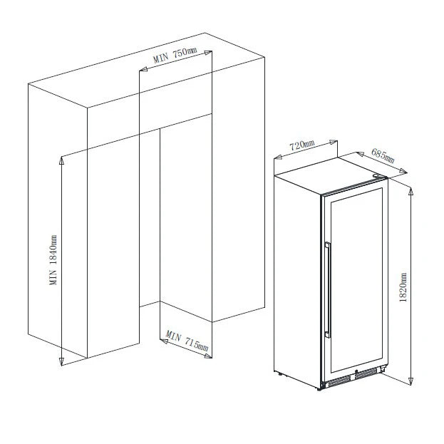 Wine fridge 149 bottles La Sommelière ECELLAR.BI150