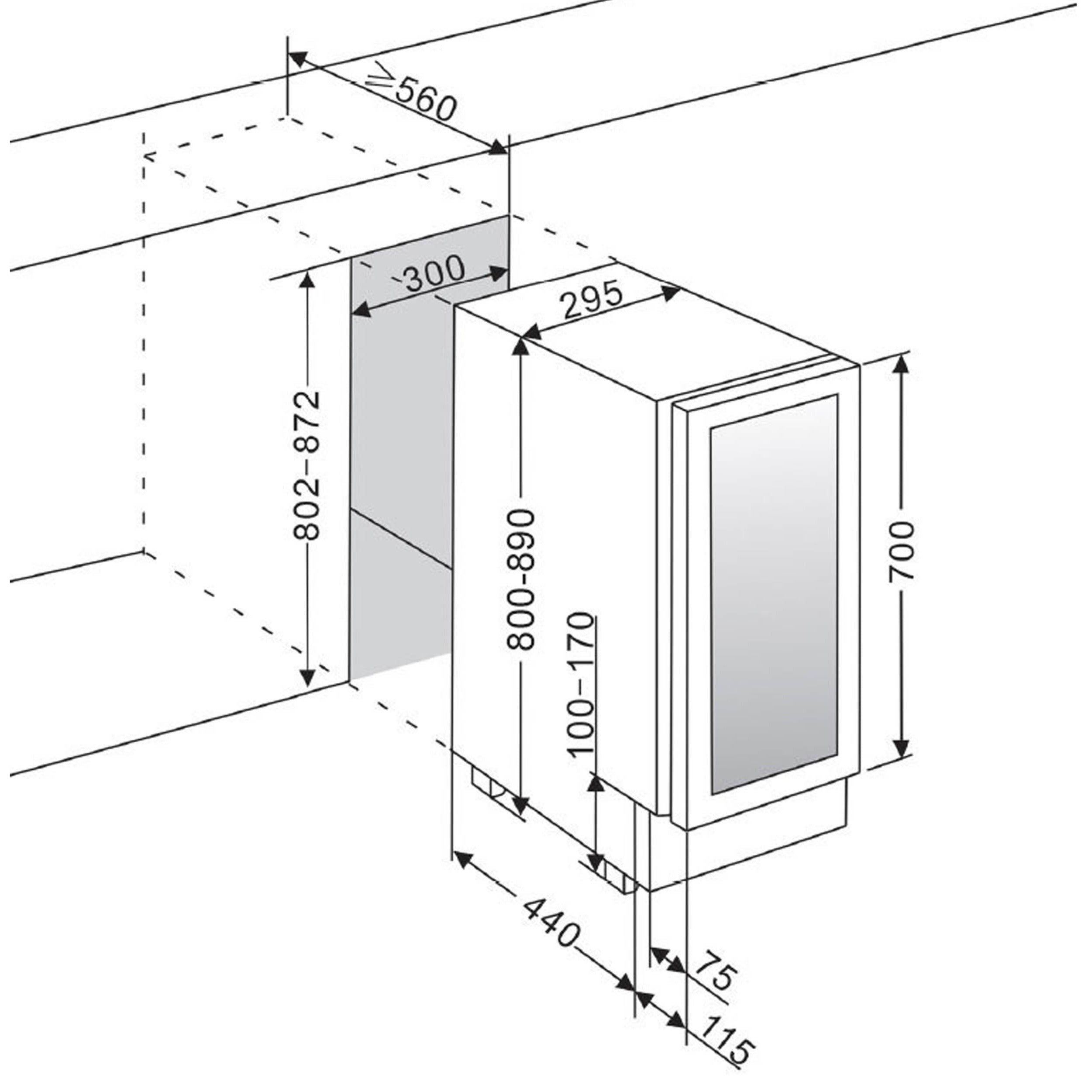 Weinkühlschrank 16 Flaschen WineCave 700 30D Stainless
