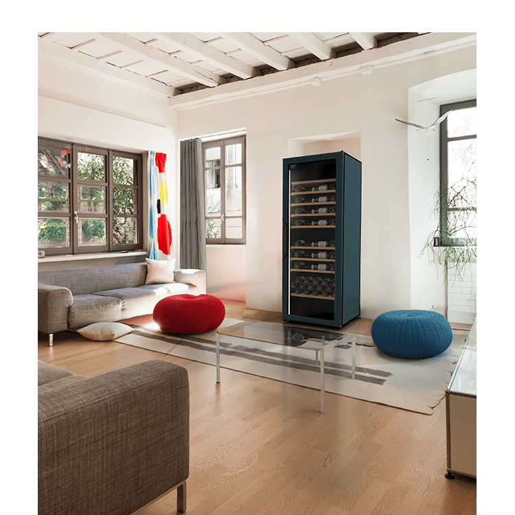 Weinkühlschrank 162 Flaschen Goguette 3 Zonen Blau