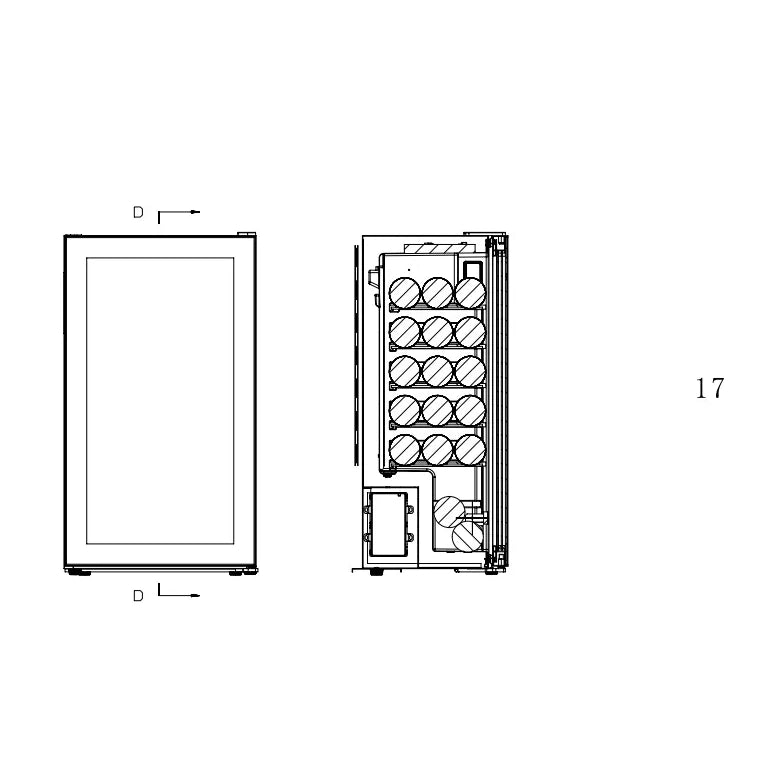 Wine Cooler 17 bottles Cavin Polar Collection 17