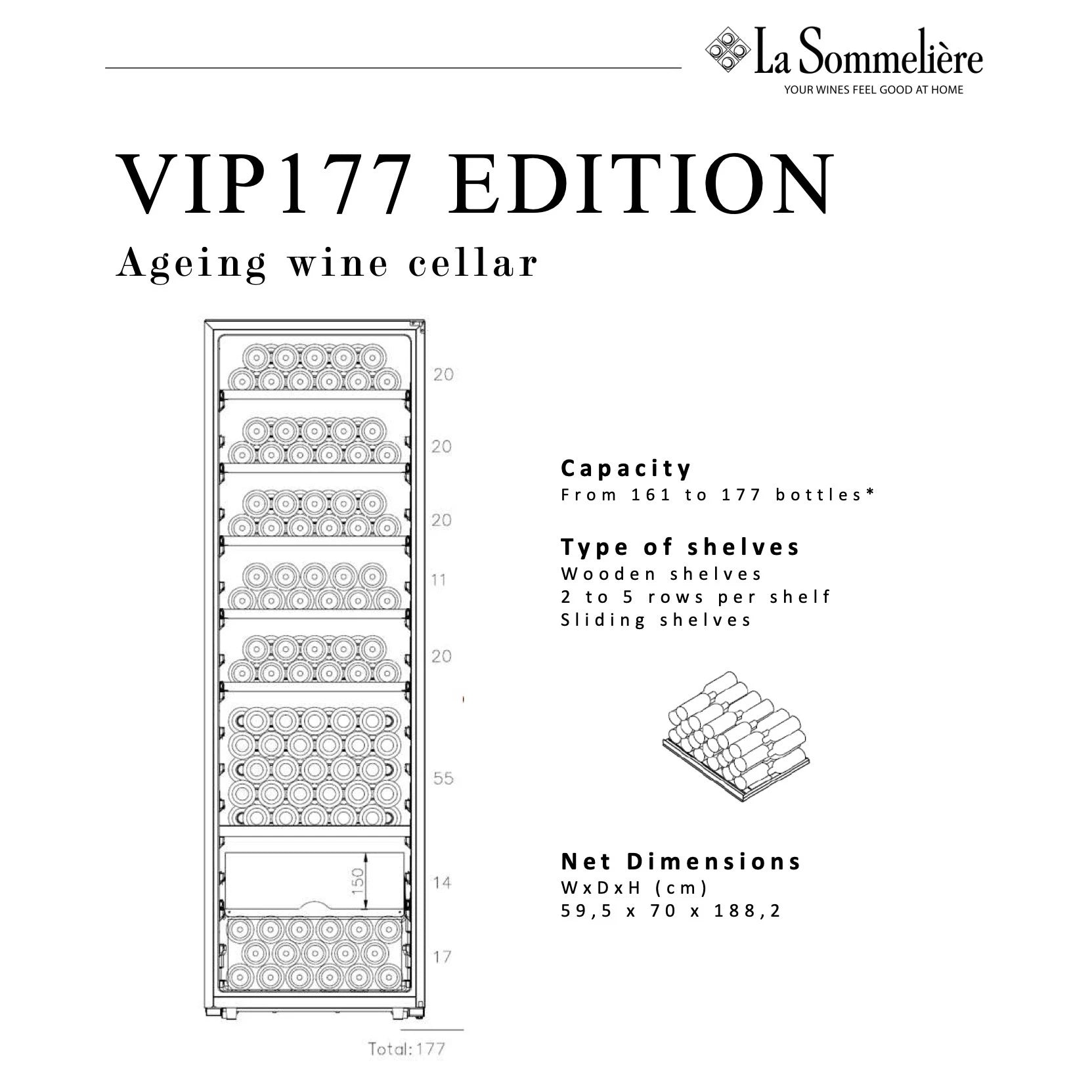 Weinkühlschrank 177 Flaschen La Sommelière VIP177 EDITION