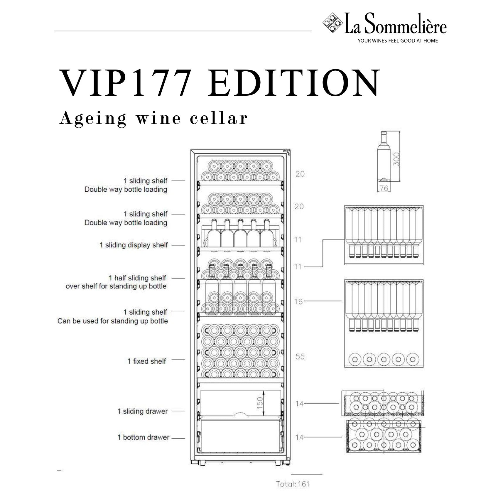 Weinkühlschrank 177 Flaschen La Sommelière VIP177 EDITION